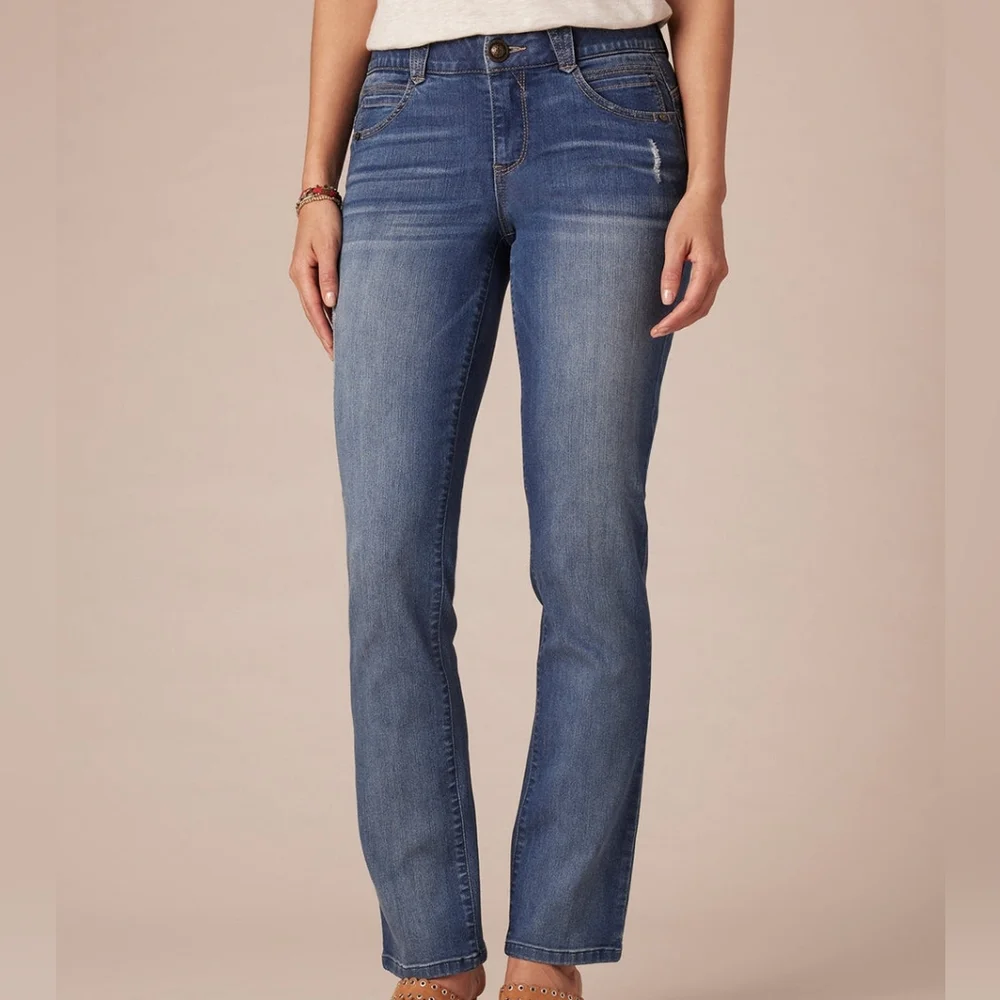 Democracy Jeans Straight Leg Jean No Gap Waist Ab Technology Stretch sz 6